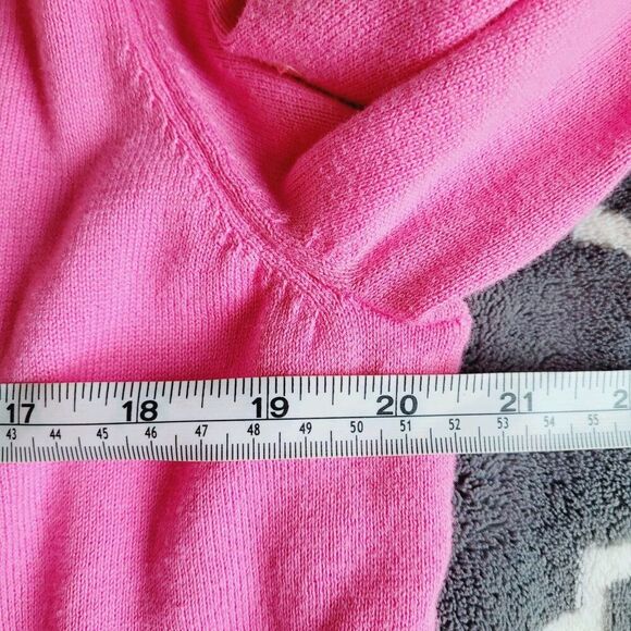 Quacker Factory Pink Embroidered Sequin Sweater Cardigan Size Large Butterfly - Picture 3 of 5